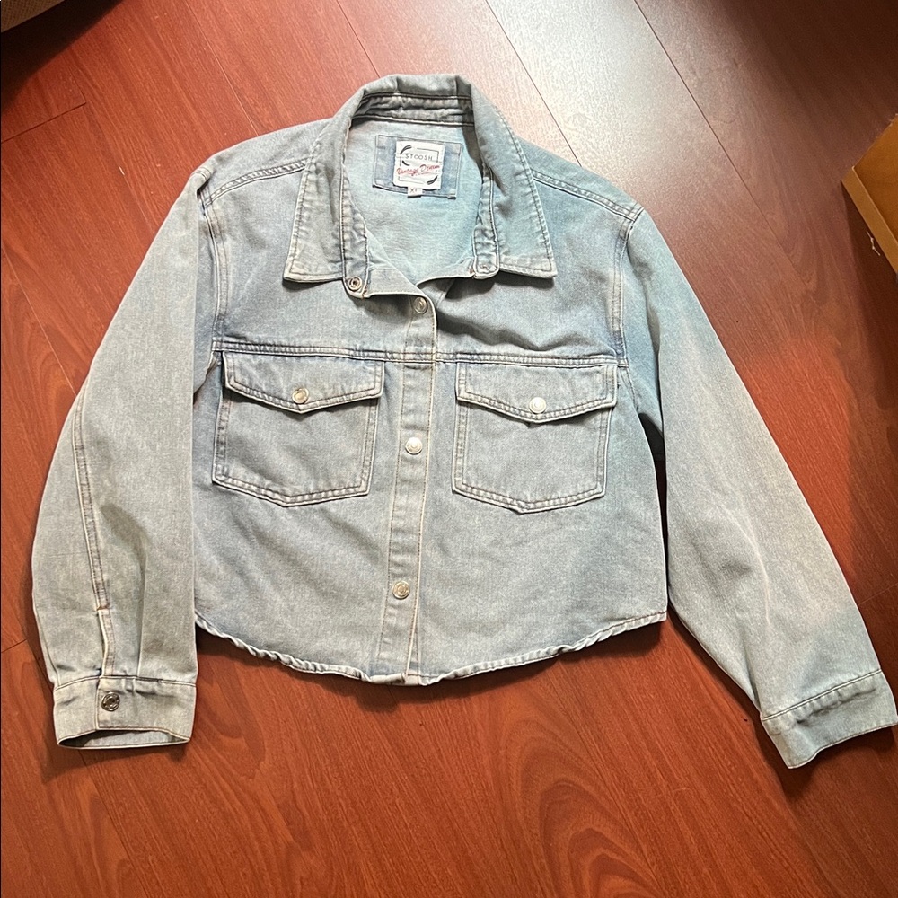 Stoosh vintage‎ denim by 26 international Light Blue Relaxed cropped jacket XL